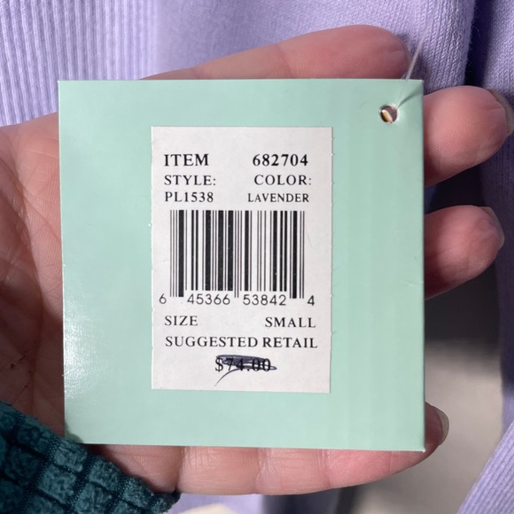 VTG Shu Shu Full Zip Ribbed Cardigan Sweater in Lavender Purple Size Small NWT - Picture 6 of 7